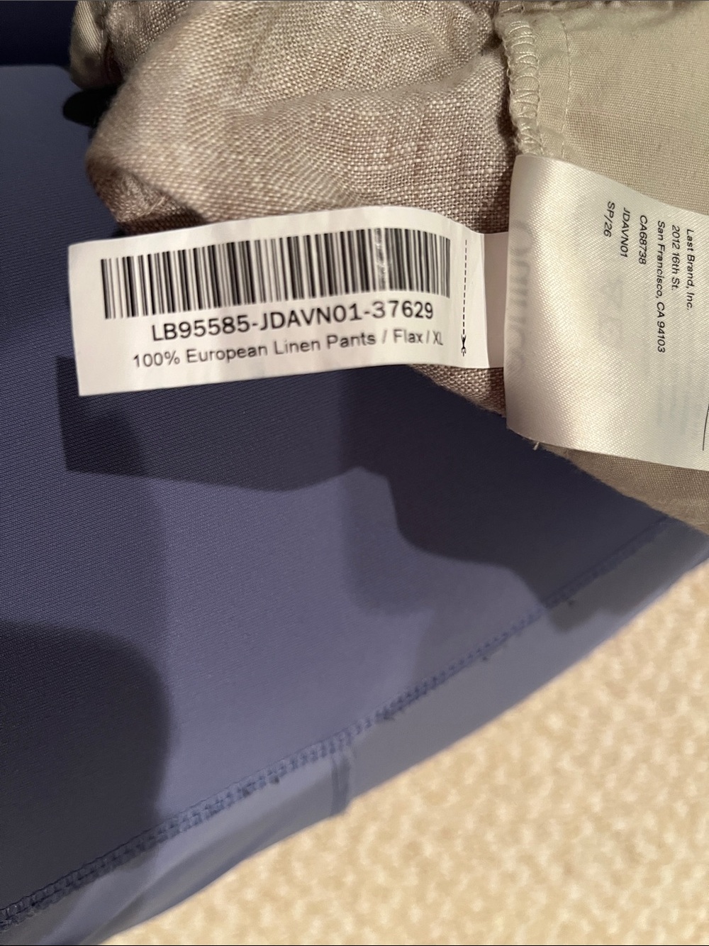 Quince Neutral Taupe Linen-Blend Pull-On Pants - Picture 3 of 4
